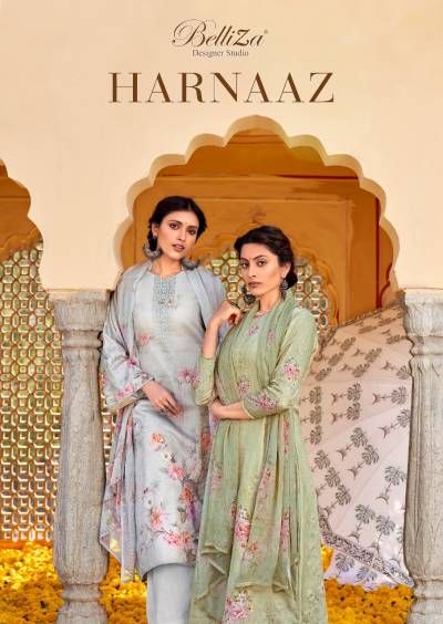 Harnaaz By Belliza Designer Studio Jam Cotton Salwar Kameez Collection